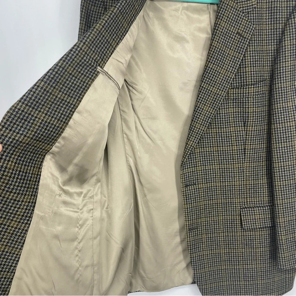 Vintage  Brooks Brothers Union Made USA houndstooth wool sport coat 44 - Picture 3 of 9
